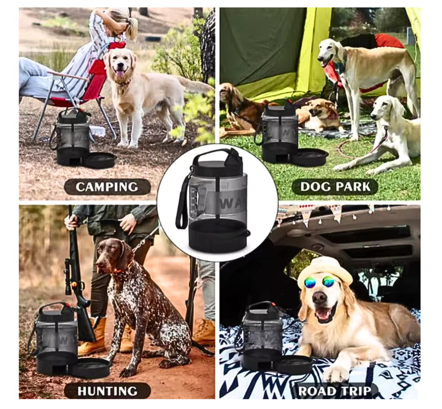 2.2L Large-Capacity Dog Water Bottle with Foldable Bowl