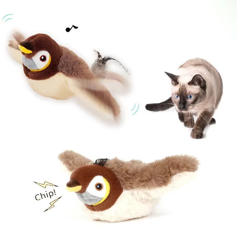 Touch-Activated Flapping Bird Cat Toy – USB Charging & Motion Simulation