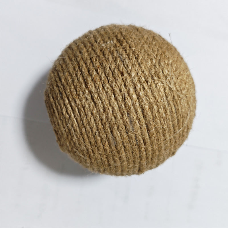 Wooden Cat Scratching Ball with Hemp Rope