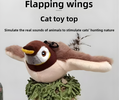 Touch-Activated Flapping Bird Cat Toy – USB Charging & Motion Simulation