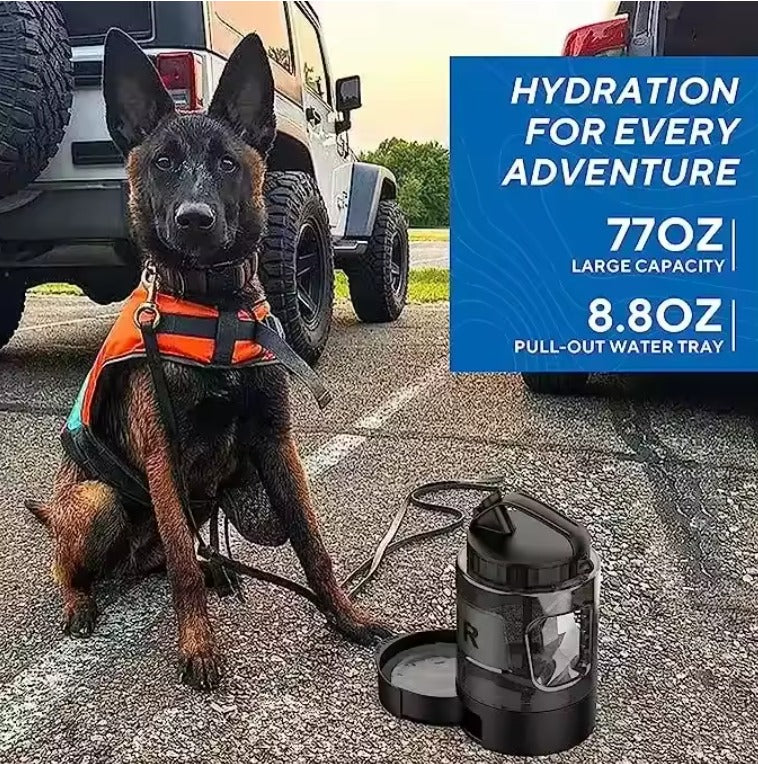 2.2L Large-Capacity Dog Water Bottle with Foldable Bowl