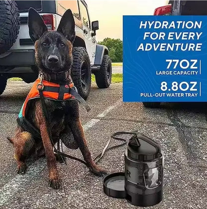 2.2L Large-Capacity Dog Water Bottle with Foldable Bowl