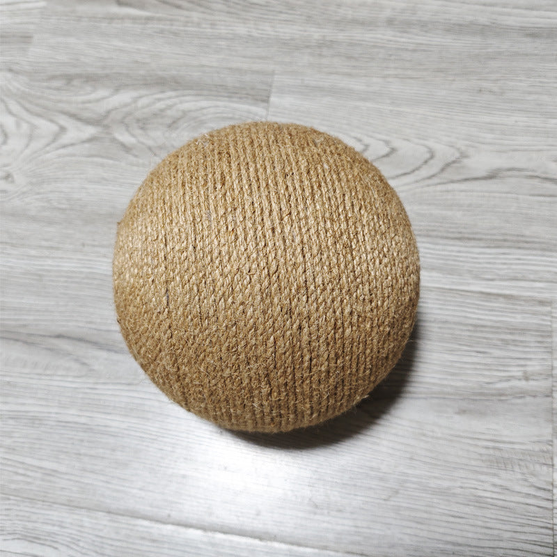 Wooden Cat Scratching Ball with Hemp Rope