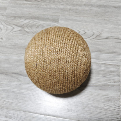 Wooden Cat Scratching Ball with Hemp Rope