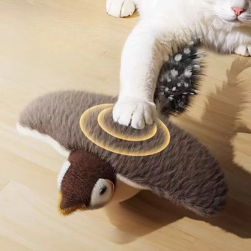 Touch-Activated Flapping Bird Cat Toy – USB Charging & Motion Simulation