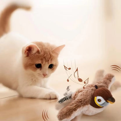 Touch-Activated Flapping Bird Cat Toy – USB Charging & Motion Simulation