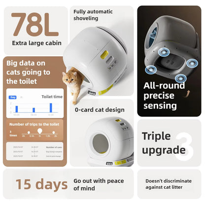 Automatic Self-Cleaning Cat Litter Box with App Control