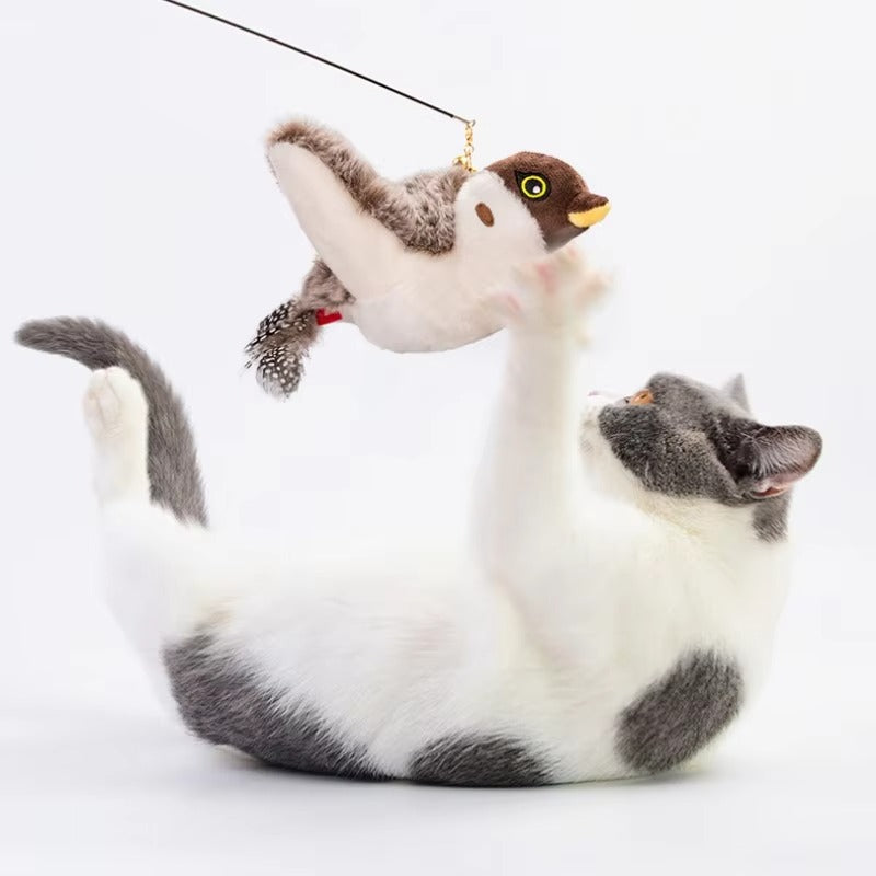 Touch-Activated Flapping Bird Cat Toy – USB Charging & Motion Simulation