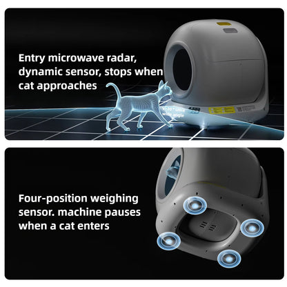 Automatic Self-Cleaning Cat Litter Box with App Control