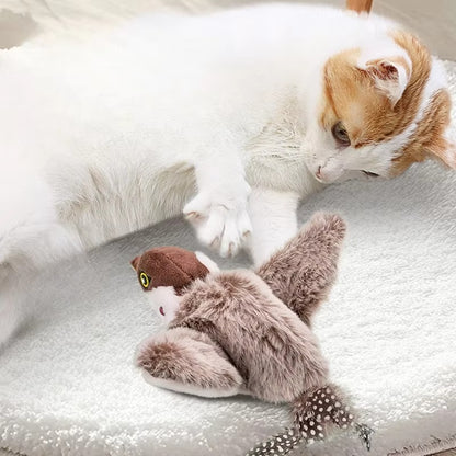 Touch-Activated Flapping Bird Cat Toy – USB Charging & Motion Simulation
